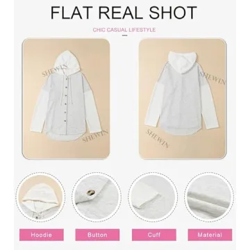 SHEWIN Women's Oversized Sweatshirt in Gray - Trendy