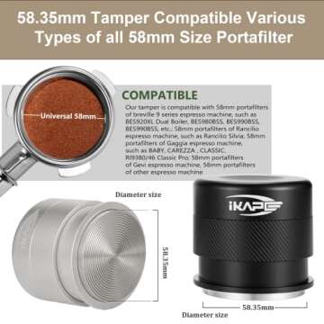 IKAPE Coffee Products, 58MM Espresso Tamper, Premium Barista Coffee Calibrated Tamper with Spring Lo...