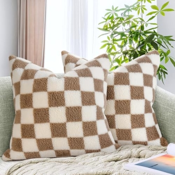 AmHoo Soft Checkerboard Decorative Pillow Covers