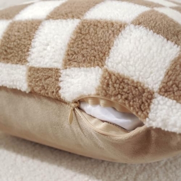 AmHoo Soft Checkerboard Decorative Pillow Covers