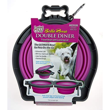 Collapsible Double Diner Portable Dog Bowl for Travel