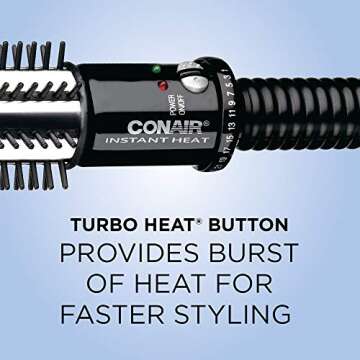 Conair Instant Heat Curling Iron Brush, 1 1/4-Inch Barrel - For Use On Short to Medium Length Hair