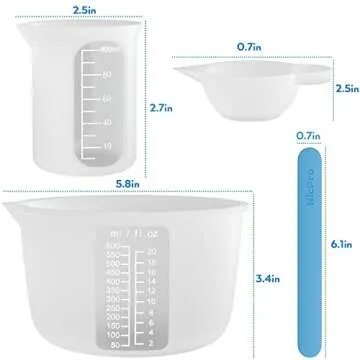 Large Silicone Resin Measuring Cups Tool Kit for Easy Crafting