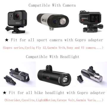 Panmout Out Front Combo Extended Mount for Wahoo Elemnt,Wahoo Elemnt Bolt, Wahoo Elemnt Mini, Bike Light Adapter