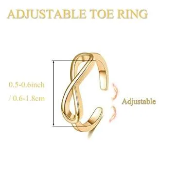 MAGIDOVE 24PCS Adjustable Toe Rings for Women Open Toe Ring Knot Toe Ring Summer Beach Foot Jewelry (gold & silver)