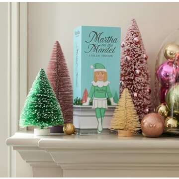 Martha Stewart Martha on a Mantle 2024 Christmas Elf Doll, 12” Small Plush Toys Shelf Décor, for Men & Women