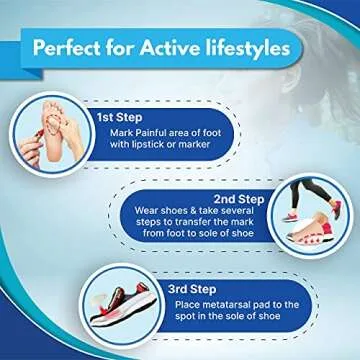 Pain Relief Hapad Metatarsal Pads Large Pack of 6 Pairs