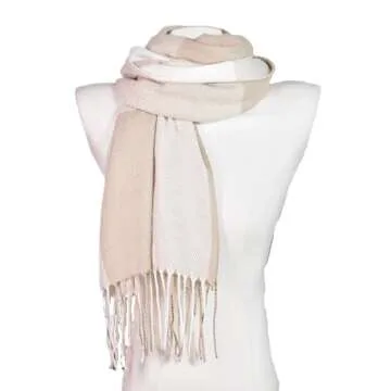 Wander Agio Women's Fashion Scarves Long Shawl Winter Thick Warm Knit Large Scarf Big Plaid Camel 11