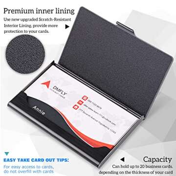 DMFLY Slim Business Card Case for Men & Women, Pocket Metal Case, Professional Stainless Steel Busin...
