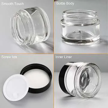 Encheng 15-Pack 2 oz Clear Glass Jars for Beauty & Crafts