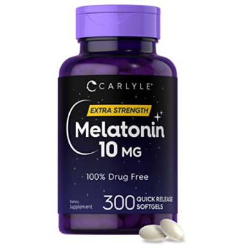 Carlyle Melatonin 10mg Softgels - 300 Count | Non-GMO Sleep Support