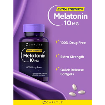Carlyle 10mg Melatonin Softgels | 300 Count | Extra Strength