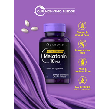 Carlyle 10mg Melatonin Softgels | 300 Count | Extra Strength