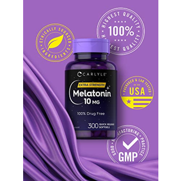 Carlyle 10mg Melatonin Softgels | 300 Count | Extra Strength
