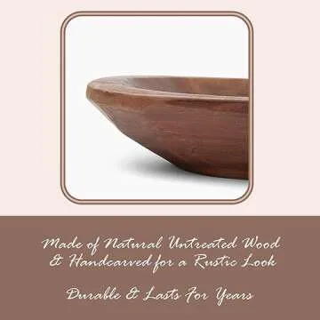 Dough Bowl For Decor - Wooden Dough Bowl - Wooden Bowls for Decor - Decorative Wooden Bowl - Dough Bowls Wooden - Wooden Dough Bowls for Decor - Wood Dough Bowl - Wooden Bowl (Small, Brown)