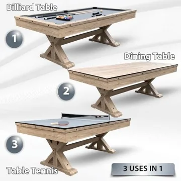 Freetime Fun 7 FT 3 in 1 Multi Game Pool Table Combo