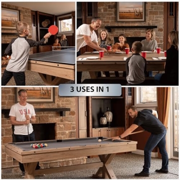 Freetime Fun 7 FT 3 in 1 Multi Game Pool Table Combo