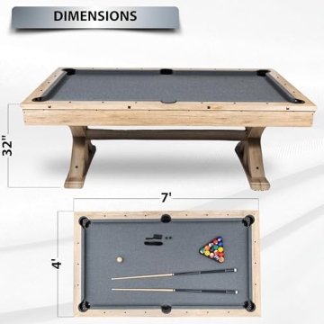 Freetime Fun 7 FT 3 in 1 Multi Game Pool Table Combo