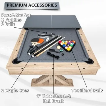 Freetime Fun 7 FT 3 in 1 Multi Game Pool Table Combo