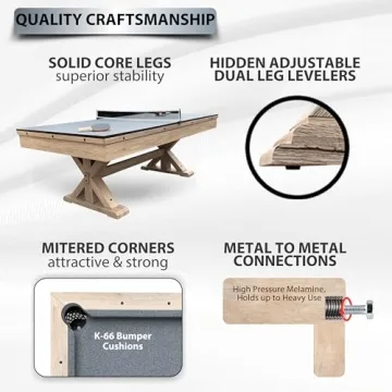 Freetime Fun 7 FT 3 in 1 Multi Game Pool Table Combo