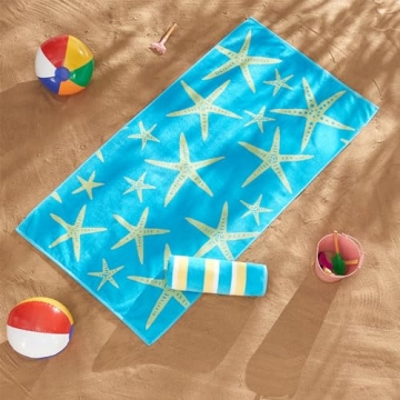 Great Bay Home 100% Cotton Beach Towels - Family Friendly 2-Pack