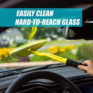 Invisible Glass 95161 Reach and Clean Tool (1-Piece) - Window Wand Glass Cleaning Tool for Windshields, Cleaner for Auto Glass, Hard-to-Reach Places