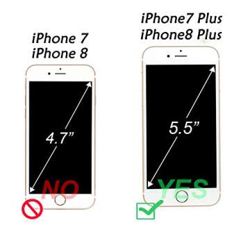 Arae Case for iPhone 7 Plus/iPhone 8 Plus, Premium PU Leather Wallet Case with Kickstand and Flip Co...