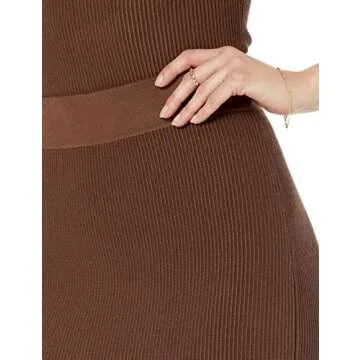 The Drop Women's Tyler Rib Sweater Skirt,Coffee Bean, XXS