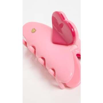 Alison Lou Women's Small Heart Clip, GUAVA, Pink, One Size