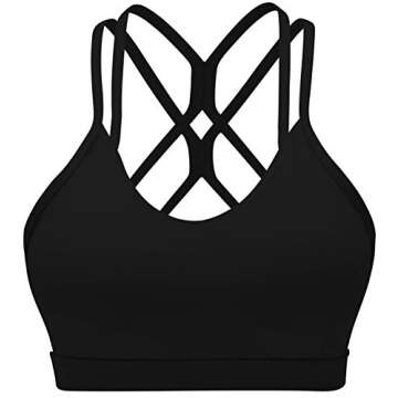 RUNNING GIRL Strappy Sports Bra for Women Sexy Crisscross Back Light Support Yoga Bra with Removable Cups