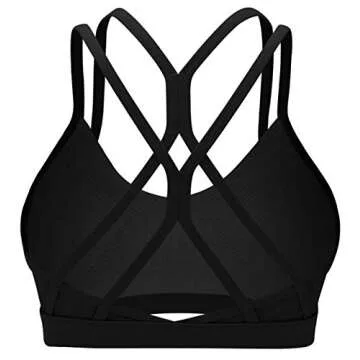RUNNING GIRL Strappy Sports Bra for Women Sexy Crisscross Back Light Support Yoga Bra with Removable Cups