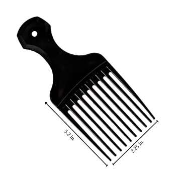 Vakly Plastic Hair Pick Comb - Wide Tooth Afro Lifts, Pack of 10 Combs - 5.25 Inch - for Hair Styling, Lifting, Detangling, Adding Volume for Long Curly and Thick Hair, Wigs and Beards for Men & Women