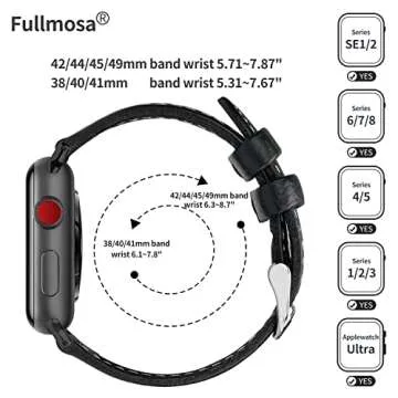 Fullmosa Leather Apple Watch Band for All Series 38-49mm