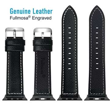 Fullmosa Leather Apple Watch Band for All Series 38-49mm