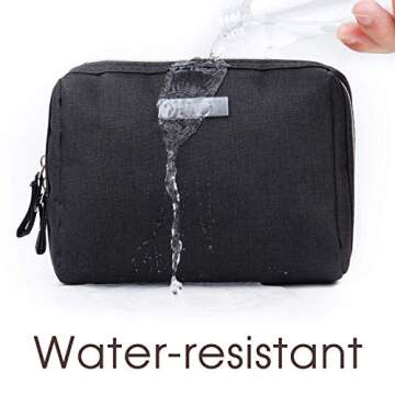 Narwey Small Makeup Bag for Purse Mini Cosmetic Bag Travel Makeup Pouch Zipper Pouch Cute Make up Bags with Compartments for Women (Small, Black)