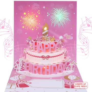 Magical 3D Musical Birthday Card with Lights and Fireworks