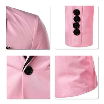 Men's Slim Fit Pink Blazer for Casual and Formal Wear