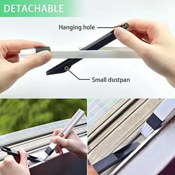 Crevice Gap Cleaning Brush Tool, 6pcs Hand-held Groove Gap Cleaning Tools, 2 in 1 Dustpan Cleaning Brushes, Shutter Door Window Track Kitchen Cleaning Brushes Kit