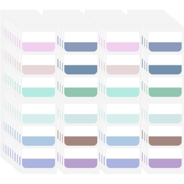 AccEncyc 240 Pcs Colored Index Tab 1"x1.8" Large Book Sticky Tabs Repositionable Page Tabs Flags Pag...