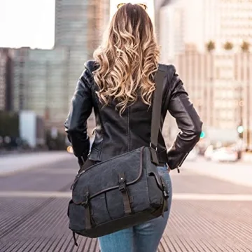 Vintage Canvas Laptop Messenger Bag - Stylish & Durable