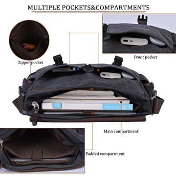 Vintage Canvas Laptop Messenger Bag - Stylish & Durable