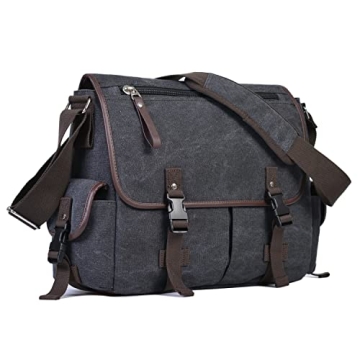 Vintage Canvas Laptop Messenger Bag - Stylish & Durable