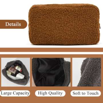 Kamumanni Plush Makeup Bag, Chic and Portable for Travel