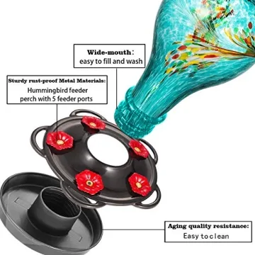 Stunning LUJII Hummingbird Feeder - 36 Ounce Capacity