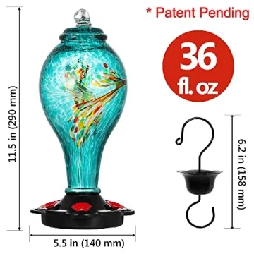 Stunning LUJII Hummingbird Feeder - 36 Ounce Capacity