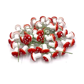 50 Piece Mini Mushroom Set for Garden and Craft Magic