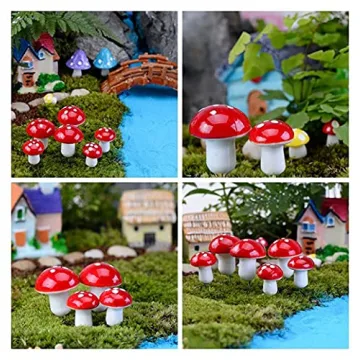 50 Piece Mini Mushroom Set for Garden and Craft Magic