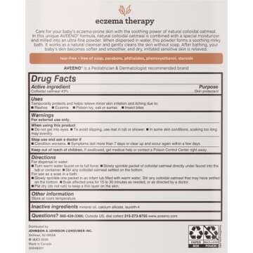 Aveeno Baby Eczema Therapy Soothing Bath Treatment for Relief of Dry, Itchy and Irritated Skin, Made with Soothing Natural Colloidal Oatmeal, 5 ct.
