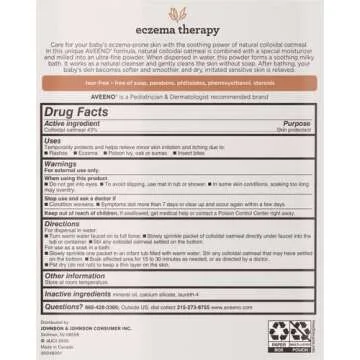 Aveeno Baby Eczema Therapy Soothing Bath Treatment for Relief of Dry, Itchy and Irritated Skin, Made with Soothing Natural Colloidal Oatmeal, 5 ct.