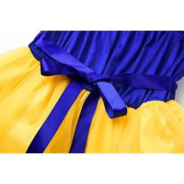 ReliBeauty Girls Elastic Waist Backless Princess Dress Costume with Accessories Yellow, 6-7/140